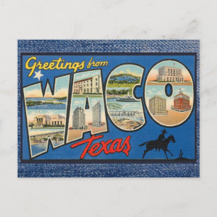 Waco Texas Vintage-Reisepostkarte Postkarte