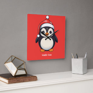 Waddle Claus Quadratische Wanduhr