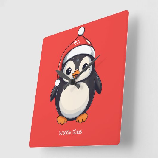 Waddle Claus Quadratische Wanduhr (Winkel)