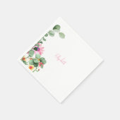 Waddle dann Schwadle Light Pink Baby Dusche Serviette (Ecke)