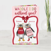 Waddle I do Without you Pinguin Paare Weihnachten Karte (Vorderseite)