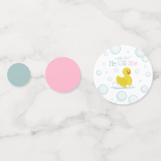 Waddle it Be Gender Reveal Gummi Duck Bubbles Konfetti (Vorderseiten)