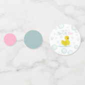 Waddle it Be Gender Reveal Gummi Duck Bubbles Konfetti (Rückseiten)