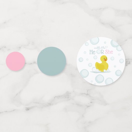 Waddle it Be Gender Reveal Gummi Duck Bubbles Konfetti (Rückseiten)