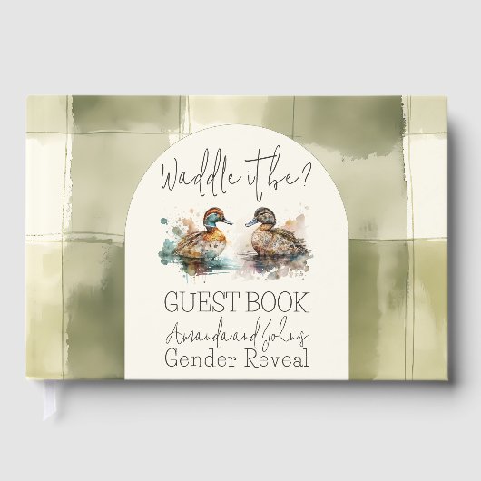 Waddle it be Mallard Duck Gender Reveal Gästebuch (Vorderseite)