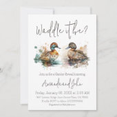 Waddle It is jagunting Mallard Duck Gender Reveal Einladung (Vorderseite)