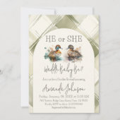 Waddle it's Mallard Duck Gender Reveal Einladung (Vorderseite)