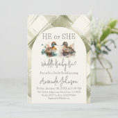 Waddle it's Mallard Duck Gender Reveal Einladung (Stehend Vorderseite)