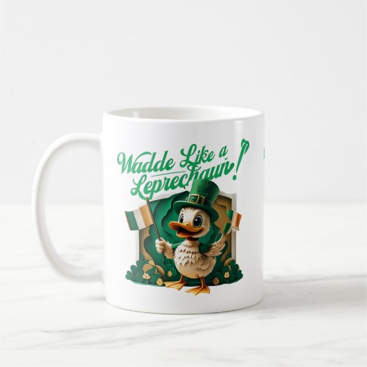 Waddle Like a Leprechaun" St. Patrick's Day Duckli Kaffeetasse (Links)
