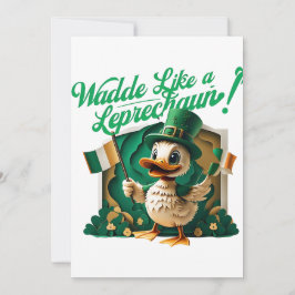 Waddle Like a Leprechaun" St. Patrick's Day Party Einladung