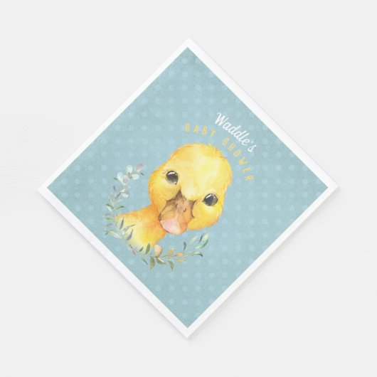 Waddle McQuackers Niedlich Duck Baby Shower Serviette (Ecke)