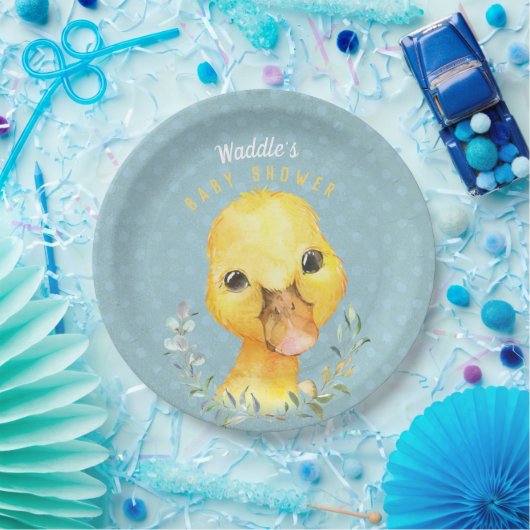 Waddle McQuackers Niedlich Duck Plate - Baby Showe Pappteller (Party)