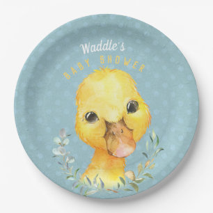 Waddle McQuackers Niedlich Duck Plate - Baby Showe Pappteller
