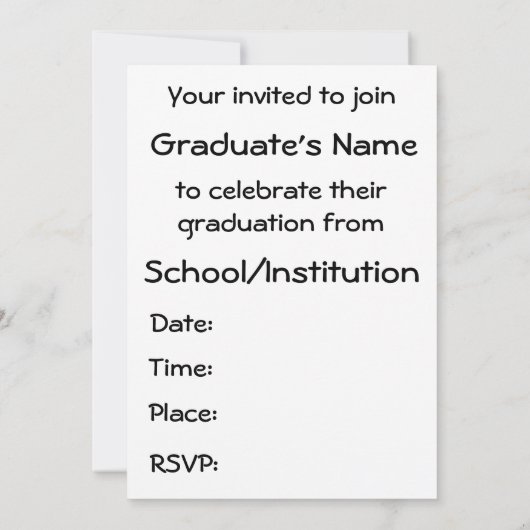 Waddles Abschluss Mistake Einladung (Rückseite)