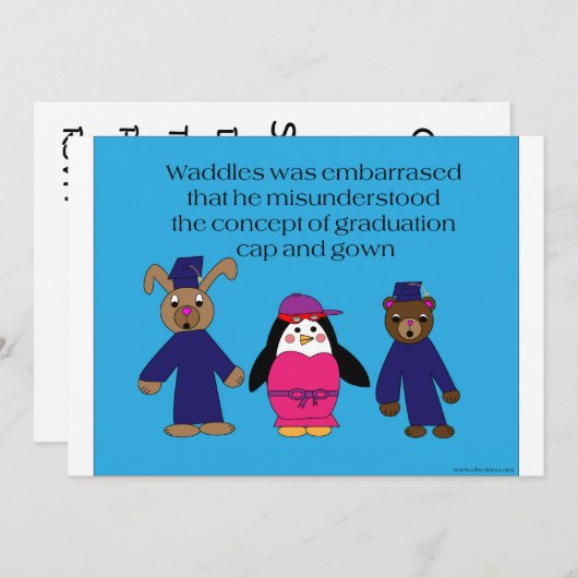 Waddles Abschluss Mistake Einladung (Vorne/Hinten)