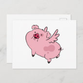 Waddles Gravity Falls Flying Feiertagspostkarte (Vorne/Hinten)