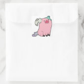 Waddles in socks quadratischer aufkleber (Tasche)