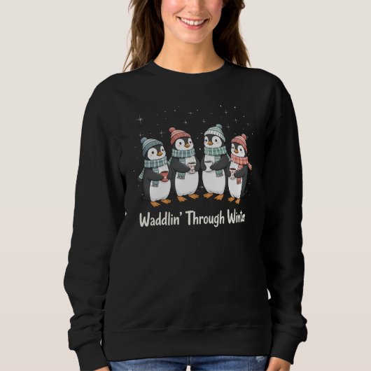Waddlin’ Through Winter – Penguin Friends Sweatshirt (Vorderseite)