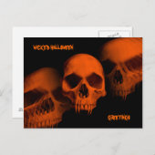 Wadi Halloween-Schädel Postkarte (Vorne/Hinten)