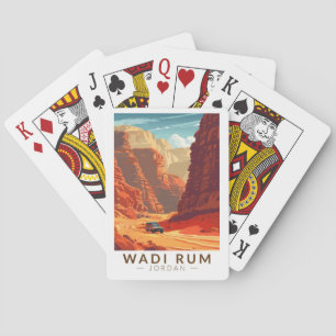 Wadi Rum Jordan Reise Kunst Vintage Spielkarten