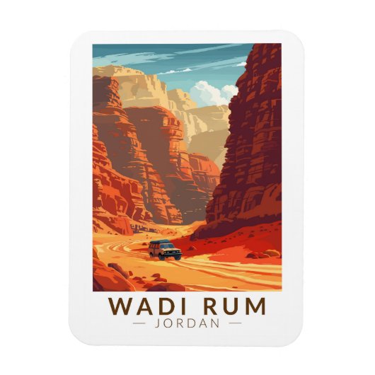 Wadi Rum Jordan Reisen Vintag Magnet (Vertikal)