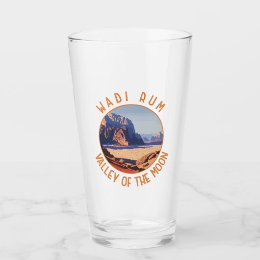 Wadi Rum Jordan Retro Distressed Circle Glas (Vorderseite)