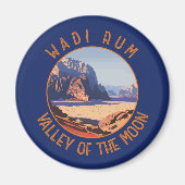 Wadi Rum Jordan Retro Distressed Circle Magnet (Vorne)