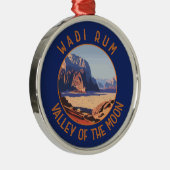 Wadi Rum Jordan Retro Distressed Circle Ornament Aus Metall (Rechts)