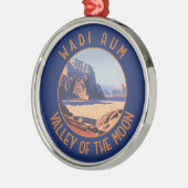 Wadi Rum Jordan Retro Distressed Circle Ornament Aus Metall (Links)