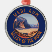 Wadi Rum Jordan Retro Distressed Circle Ornament Aus Metall (Vorne)