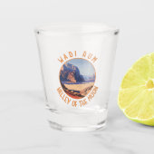 Wadi Rum Jordan Retro Distressed Circle Schnapsglas (Vorderseite)
