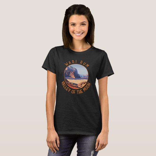 Wadi Rum Jordan Retro Distressed Circle T-Shirt (Vorne ganz)
