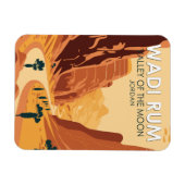 Wadi Rum Jordan Travel Art Vintage Magnet (Horizontal)