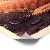 Wadi Rum Jordan Vintage Reise Poster (Ecke)