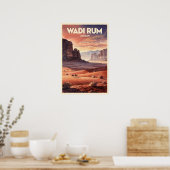 Wadi Rum Jordan Vintage Reise Poster (Küche)