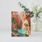 Wadi Shab Oman Reise Postkarte (Stehend Vorderseite)
