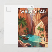 Wadi Shab Oman Reise Postkarte (Vorne/Hinten)