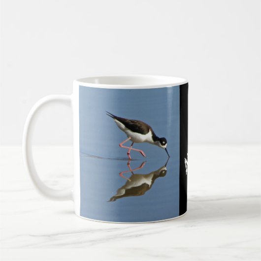 Wading Bird Calm Water Reflection Foto Küste Kaffeetasse (Links)