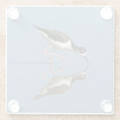 Wading Bird Calm Water Reflection Foto Nature Glasuntersetzer (Rückseite)