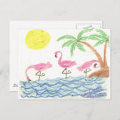 Wading Flamingos Postkarte (Vorne/Hinten)