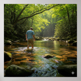 Wading in the Creek Poster