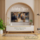 Wading Tigers Glosses Poster Wall Art