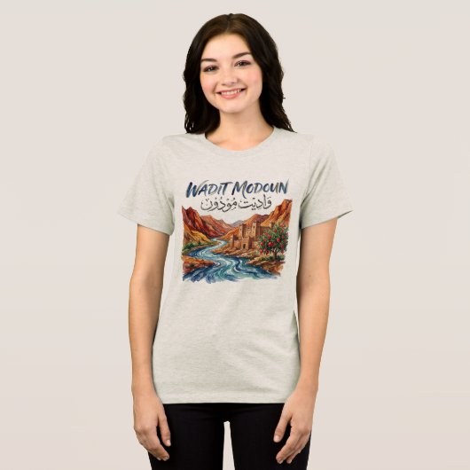 Wadit Modoun Talherkunft Amazigh Tri-Blend Shirt (Vorderseite voll)