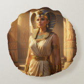 Wadjet – Ägyptische Schlangengöttin´2 Rundes Kissen (Rückseite)