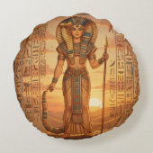 Wadjet – Ägyptische Schlangengöttin´3 Rundes Kissen (Rückseite)