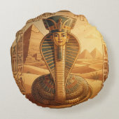 Wadjet – Ägyptische Schlangengöttin´4 Rundes Kissen (Rückseite)