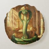 Wadjet – Ägyptische Schlangengöttin´5 Rundes Kissen (Rückseite)