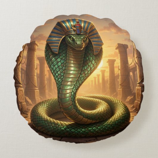 Wadjet – Ägyptische Schlangengöttin´6 Rundes Kissen (Vorderseite)