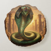 Wadjet – Ägyptische Schlangengöttin´6 Rundes Kissen (Rückseite)
