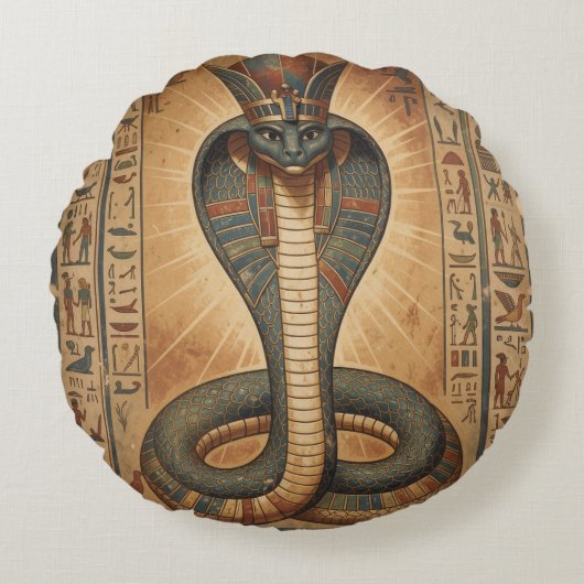 Wadjet – Ägyptische Schlangengöttin´7 Rundes Kissen (Vorderseite)